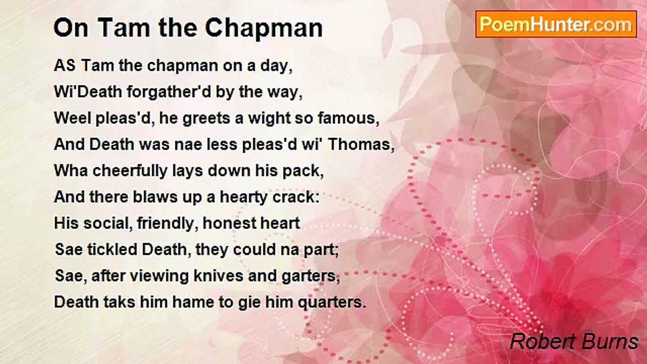Robert Burns - On Tam the Chapman