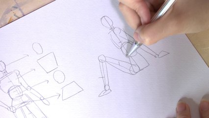 Dessin : Proportions d'un corps assis par terre