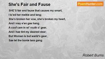 Robert Burns - She's Fair and Fause