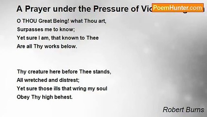 Robert Burns - A Prayer under the Pressure of Violent Anguish