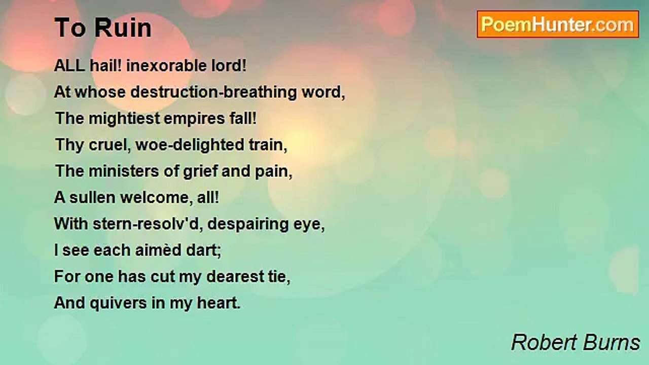 Robert Burns - To Ruin
