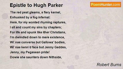 Robert Burns - Epistle to Hugh Parker
