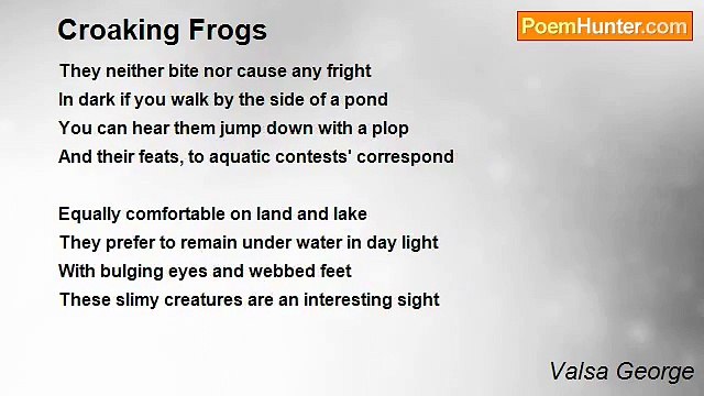 Valsa George - Croaking Frogs