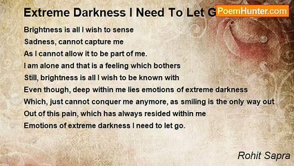 Rohit Sapra - Extreme Darkness I Need To Let Go