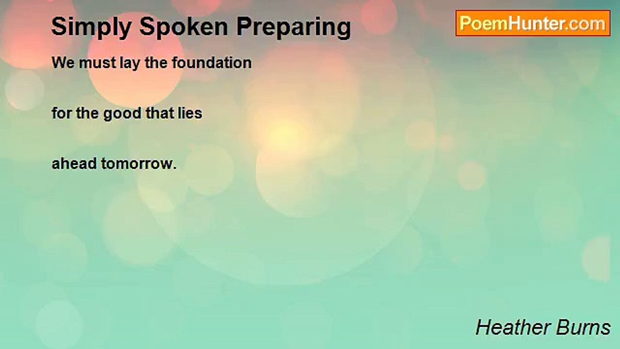 Heather Burns - Simply Spoken Preparing