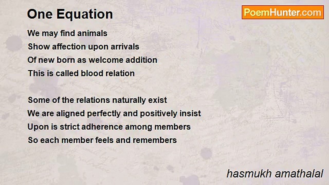 hasmukh amathalal - One Equation