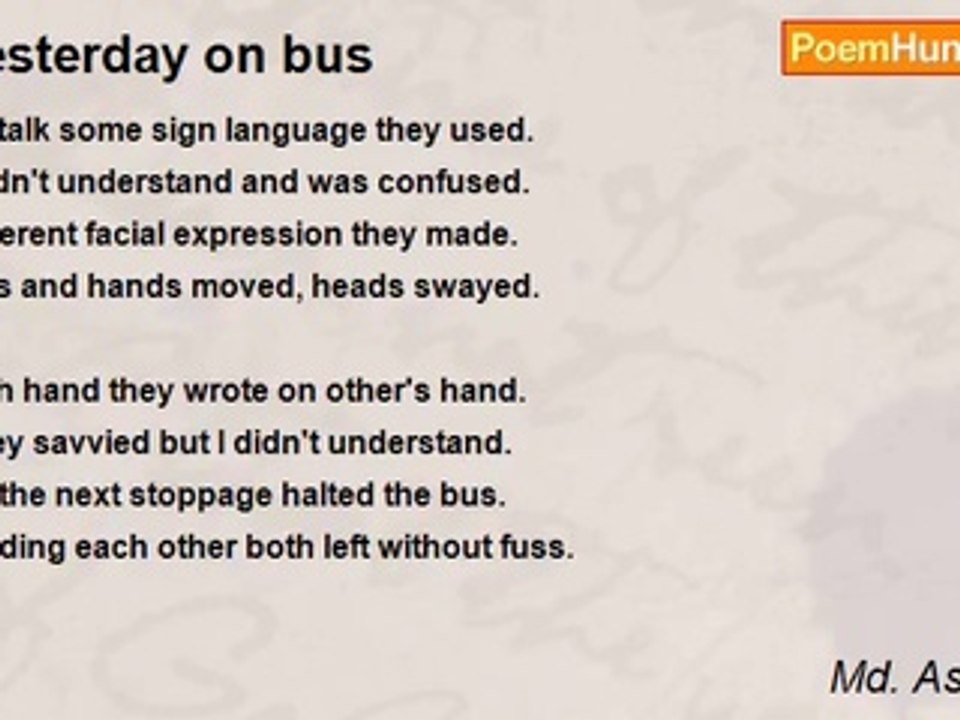Md. Asadullah - Yesterday on bus