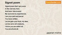 gajanan mishra - Signet poem