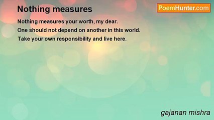 gajanan mishra - Nothing measures