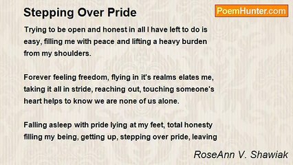 RoseAnn V. Shawiak - Stepping Over Pride