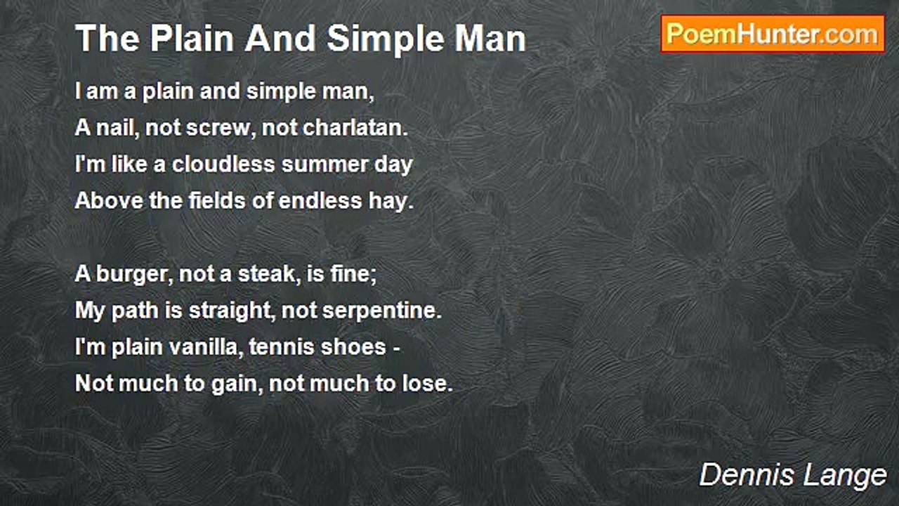 Dennis Lange - The Plain And Simple Man