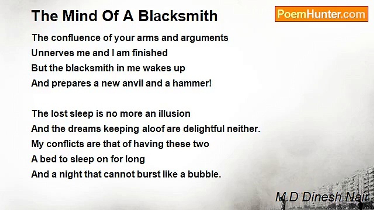 M.D Dinesh Nair - THE MIND OF A BLACKSMITH...