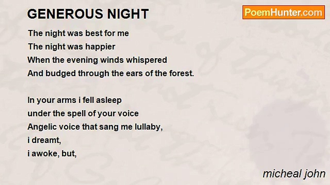 micheal john - GENEROUS NIGHT