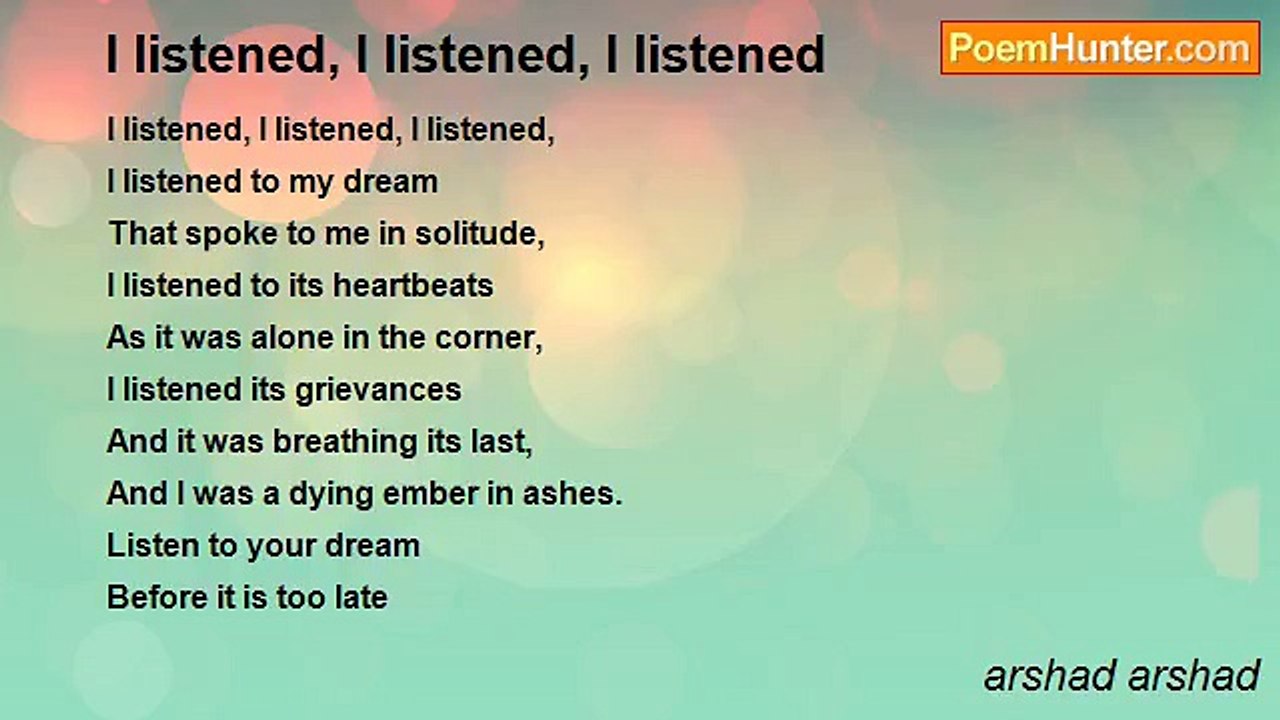 arshad arshad - I listened, I listened, I listened
