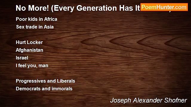 Joseph Alexander Shofner - No More! (Every Generation Has Its Faults)