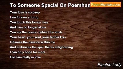Electric Lady - To Someone Special On Poemhunter