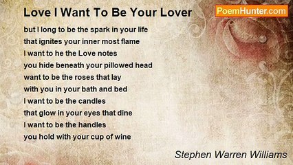 Stephen Warren Williams - Love I Want To Be Your Lover