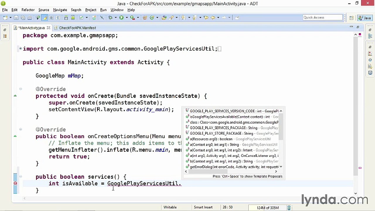 chapter 2004.Checking the device for the Google Play services APK