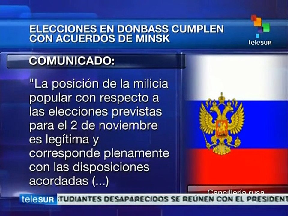 Rusia reconoce la legitimidad de las elecciones en Dombass