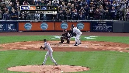 Derek Jeter RBI Double in First At Bat at Final Yankee Stadium Game