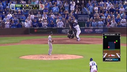 Salvador Perez Walk Off Hit In The Bottom Of The 12th Inning. Royals Win The AL Wildcard