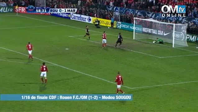 Rouen 1-2 OM : Le but de Sougou