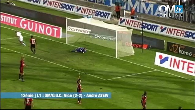 OM 2-2 Nice : le but d'André Ayew