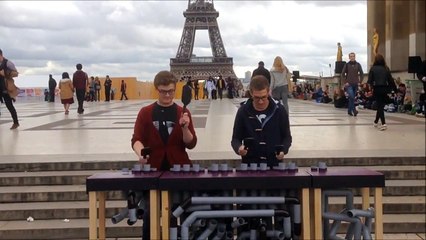 Pipe Twins: "Get Lucky" (at Eiffel Tower)