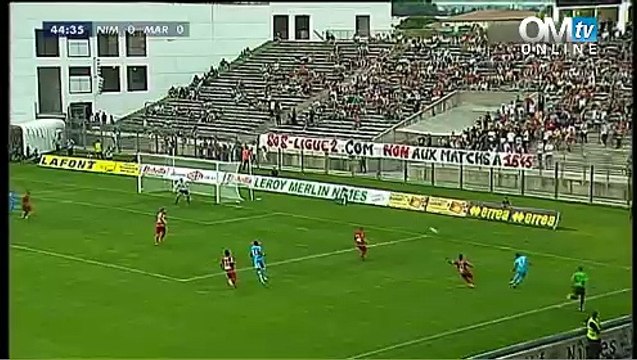 Nîmes 2-2 OM : le but d'André-Pierre Gignac (45e)