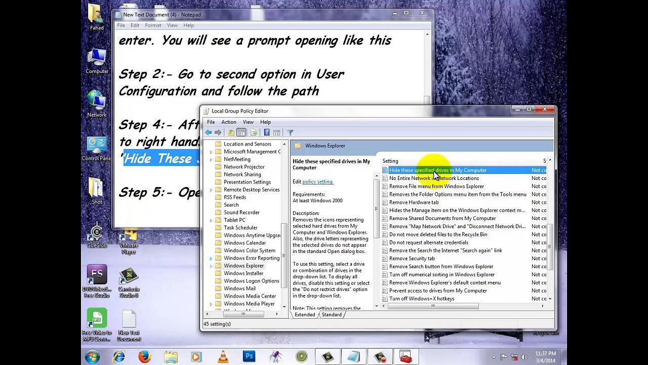 Hide Your Hard Disk Drives