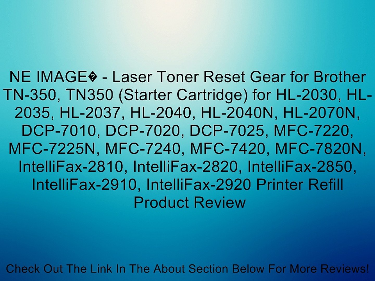 NE IMAGE� - Laser Toner Reset Gear for Brother TN-350, TN350 ...