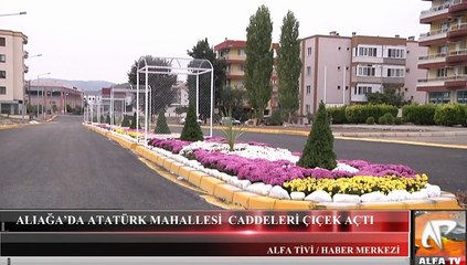 Aliağa’da Atatürk Mahallesi Caddeleri Çiçek Açtı