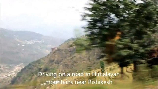 Traveling through Indian mountains Himalayas near Rishikesh.