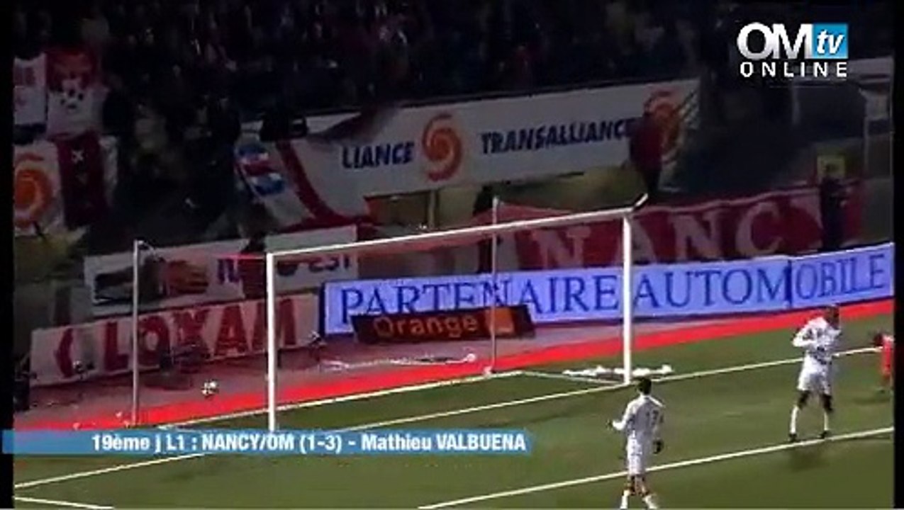 Nancy 1-3 OM : le but de Mathieu Valbuena (19e)