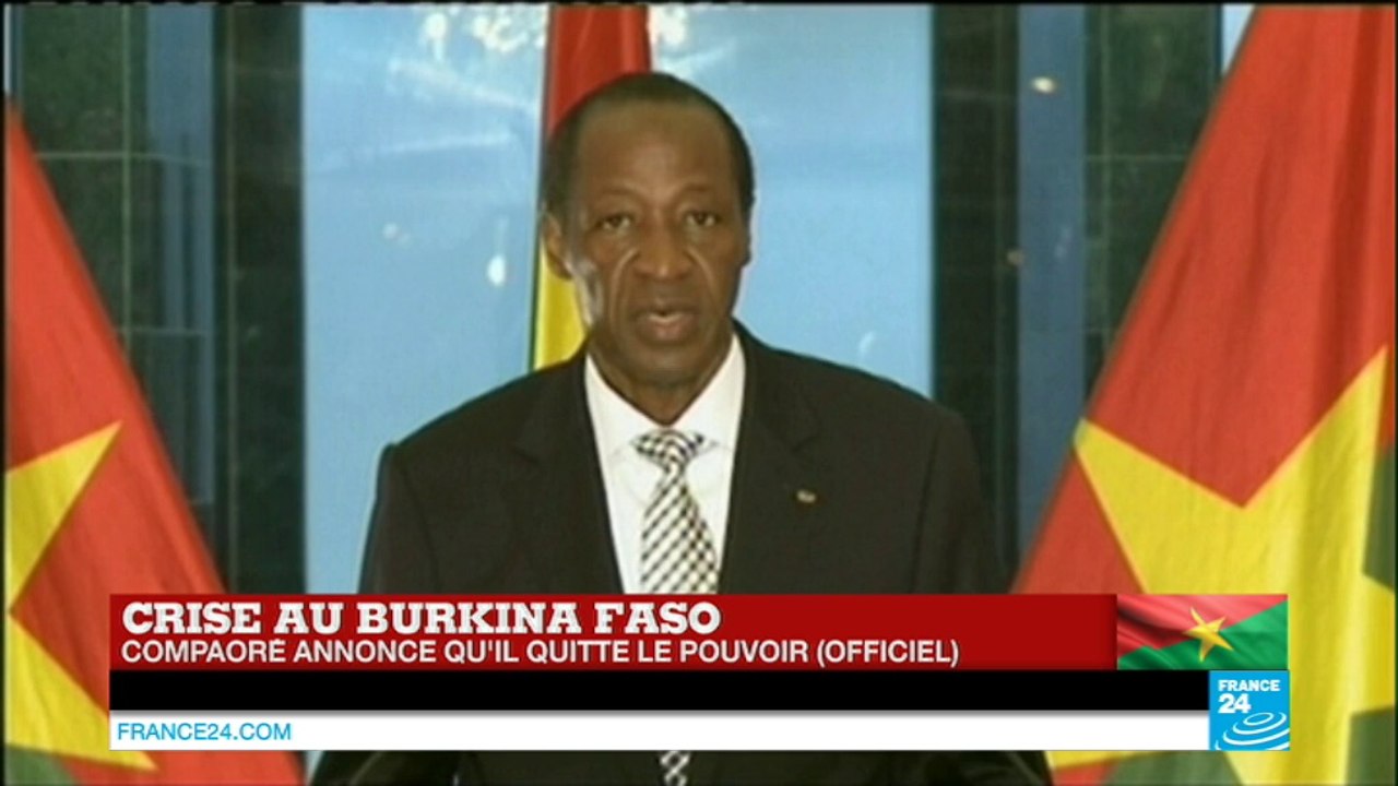 URGENT - Blaise Compaoré annonce qu'il quitte le pouvoir - BURKINA FASO