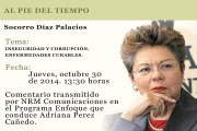 AL PIE DEL TIEMPO - SOCORRO DIAZ PALACIOS - INSEGURIDAD Y CORRUPCIÓN, ENFERMEDADES CURABLES.