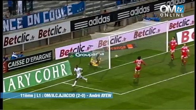 OM 2-0 Ajaccio : le but d'André Ayew (49e)