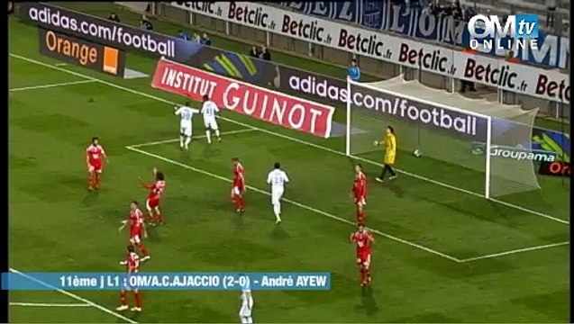 OM 2-0 Ajaccio : le but d'André Ayew (30e)