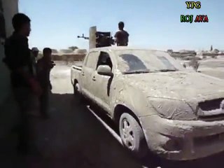 احدى المعارك التي تجري في كوبانى (عين كوردستان) بتاريخ 25__3__2014