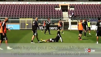 La frayeur de Dieumerci Mbokani à l'entraînement