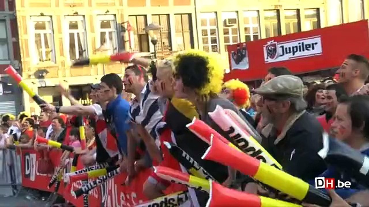 Ambiance à Liège lors de Belgique-Serbie