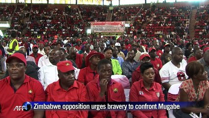 Zimbabwe opposition urges bravery to confront Mugabe