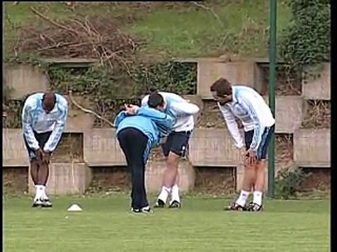 Décrassage avec Erik Gerets et José Anigo