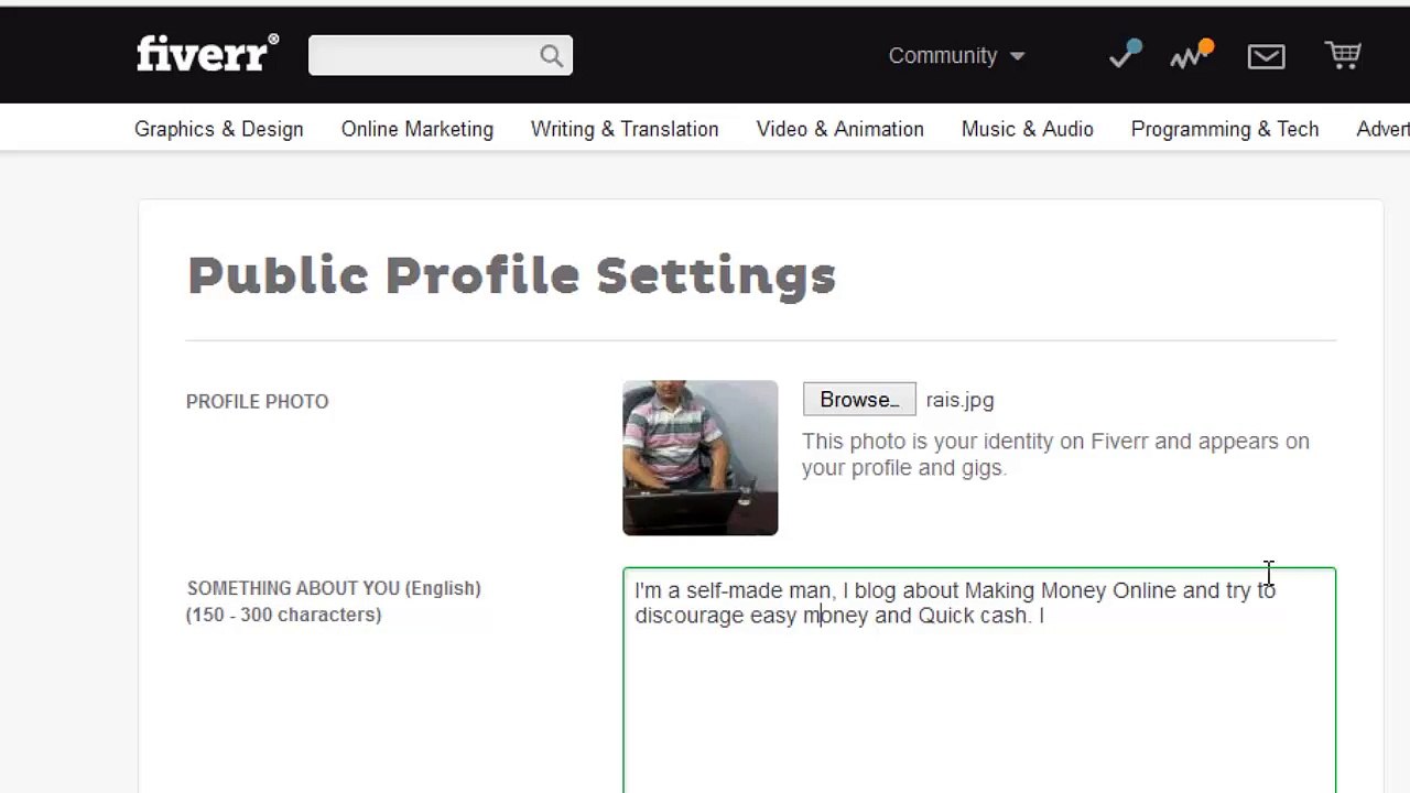 How to Professionally Set Up Your Fiverr Profile - Tutorial