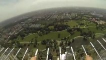 Base jumper climbs a suicide fence and illegally jumps