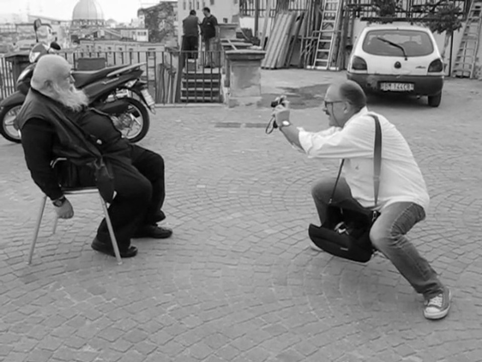 Augusto De Luca, ritrae Hermann Nitsch a Napoli.