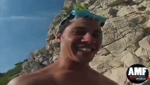 [+18 ~ Sexy Funny Girl]Twerking on cliff goes wrong ( slowmo)