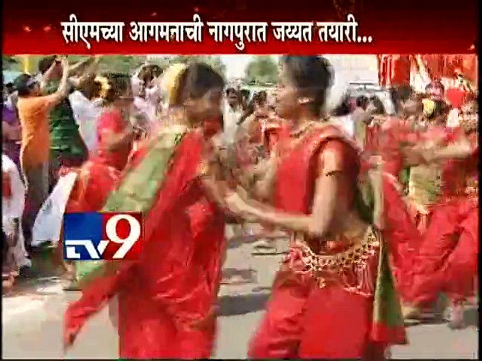 LIVE CM Devendra Fadnavis Arrives,Celebraion in Nagpur,-TV9