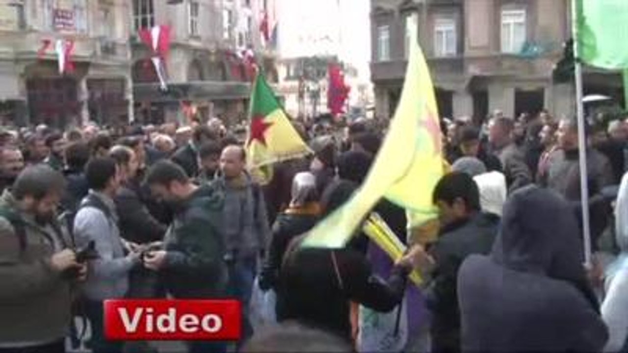 İstiklal Caddesi'nde 'Kobani' Eylemi