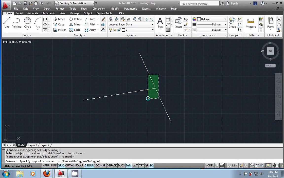AutoCAD 2012 urdu tutorial part3 - Using the modify commands part2